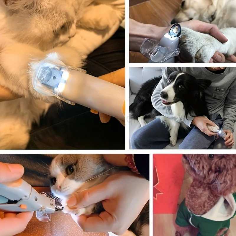 LED Pet Nail Clippers with Light 5x Magnifying Bamboo Handle Violet for Cat and Dog Nails XXL Size 2024