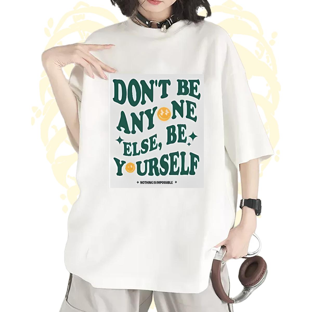 Custom T-Shirts Crew Neck Cotton Breathable nothing is impossible 230g 100% Cotton Daily Wear Unisex Tshirts Floral Print Designer Nice Tees