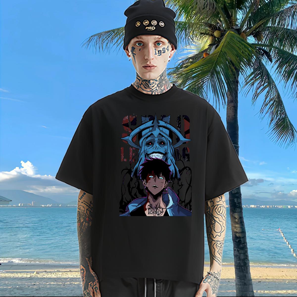 Customized T Shirt For Man fashion 100% Cotton 230g DIY Casual Daily Wear Tshirts Breathable Short Sleeve Cool