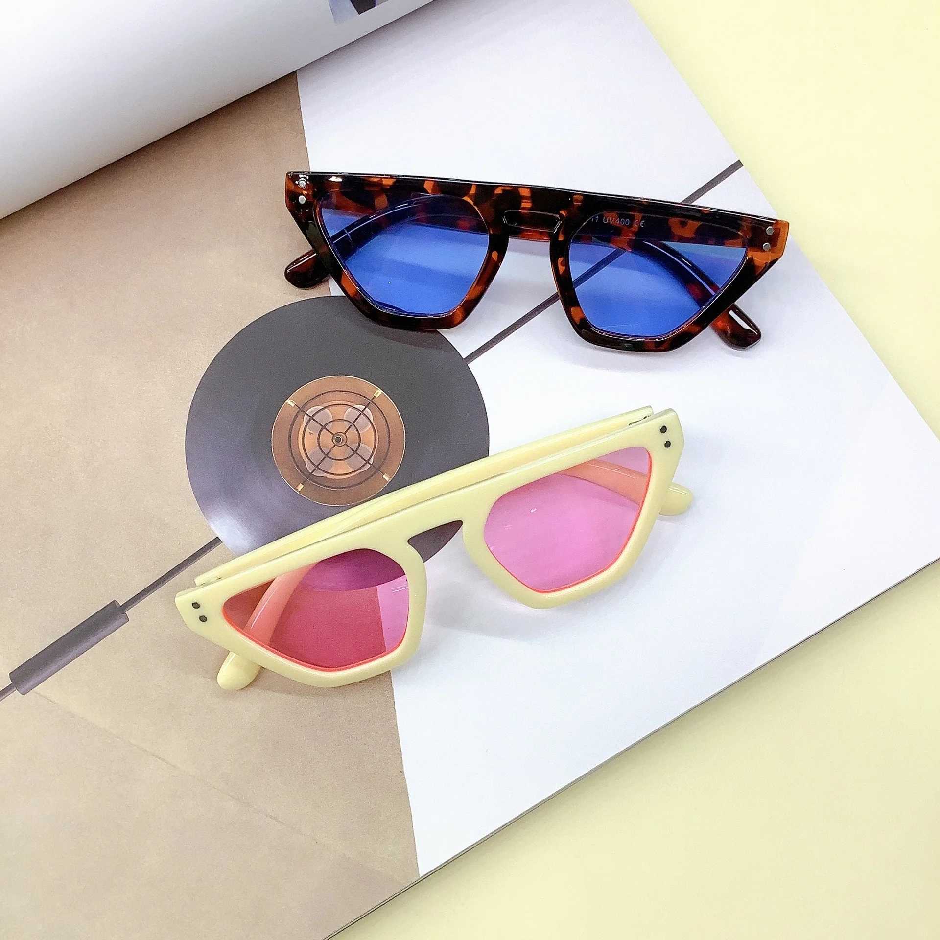 Sunglasses New fashion childrens sunglasses net red the same boys and girls sunglasses travel anti ultraviolet concave shaped glasses