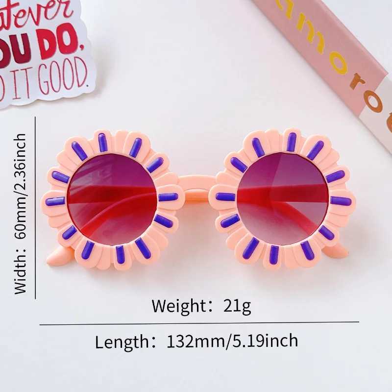 Sunglasses 2024 Girls Boys Fashion Colorful Circular Flowers UV400 Sunglasses Outdoor Sweet Children Protection Sunglasses Kids Sun Glasses