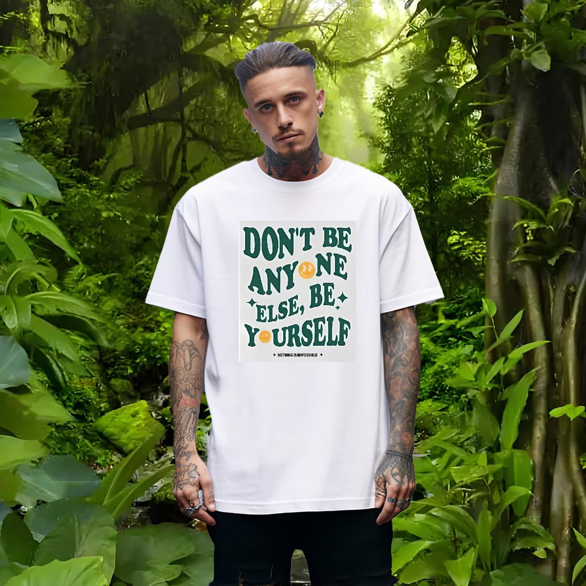 Unisex Tshirts don't be any one else 100% Cotton 230g Short Sleeve Cotton O-Neck Street T-Shirts Custom Print Oversized Factory Direct Tees Shirt