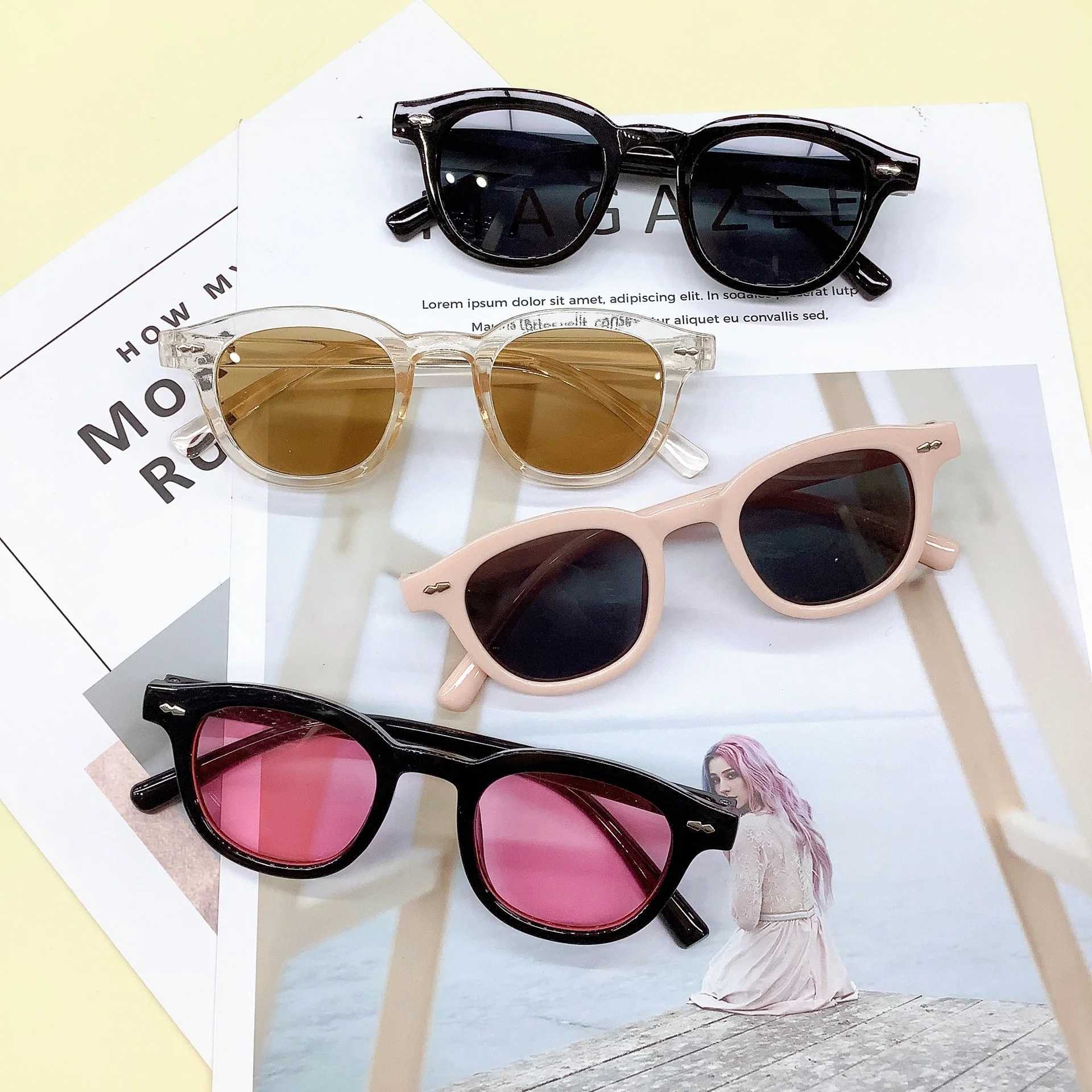 Sunglasses New fashion rice nail childrens sunglasses travel anti-ultraviolet childrens sunglasses trend glasses