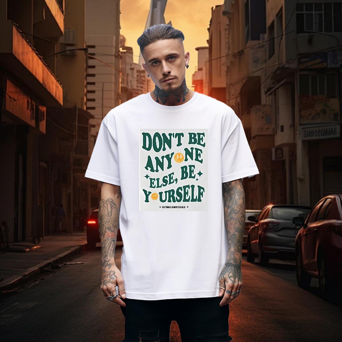Fashion Man T Shirts nothing is impossible 230g Cotton Asian Size Men Clothes T-Shirt Casual Crew Neck Cotton Breathable Designer Top Tees