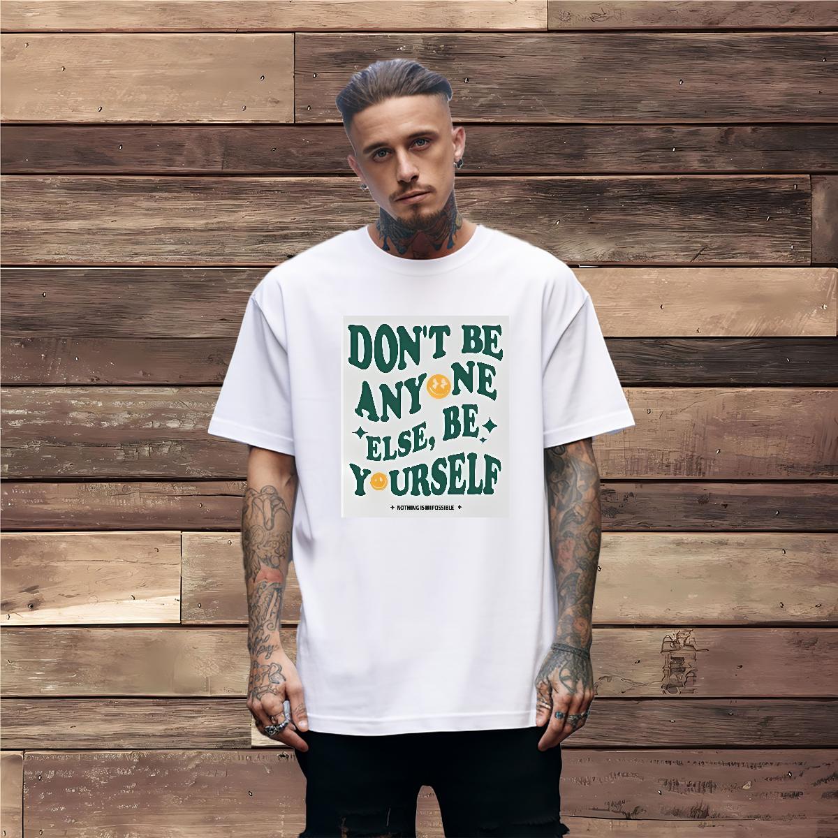 Designer Men Clothes T-Shirt nothing is impossible 230g 100% Cotton Cotton Breathable Street T-Shirts for Men Plus Size Custom Classic Casual Tees