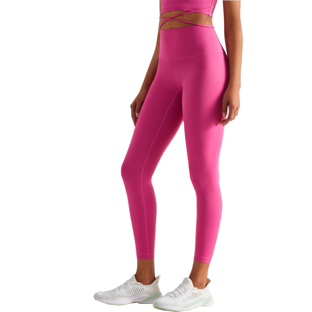 Women's Yoga Leggings High Waist Stretchy Fitness Womens Ninth Sport Pants Nylon T Shape Soft Elastic Push-UP Tight Activewear