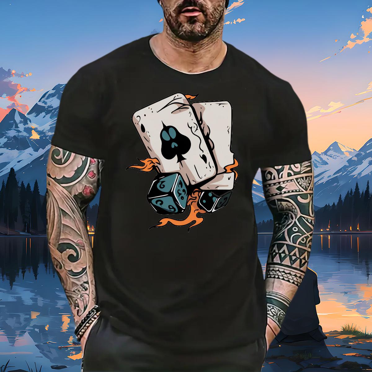 2024 New Man T Shirts Cards 100% Cotton 230g Customized Print Home Outdoor Tshirt for Man Woman Breathable Short Sleeve Unisex