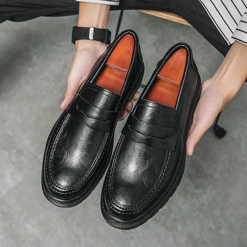 Men's Leather Tassel Hot Loafers - Casual Formal, New Thick Sole, Breathable, Comfortable Dress Moccasins For Business & Everyday Wear