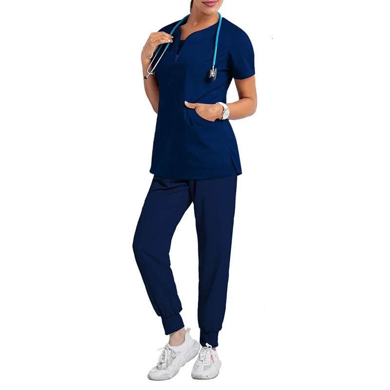 Scrubs Uniform Nurse Accessories Women Scrubs Sets Hospital Dental Clinic Beauty Salon Spa Workwear Clothes Lab Coat 240715