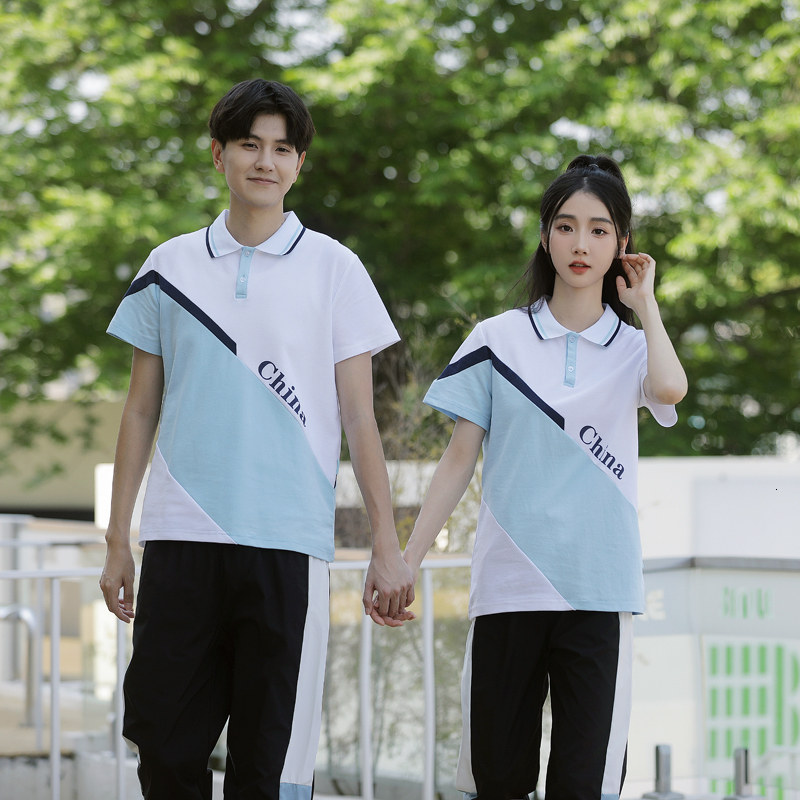 Polo shirt simple short sleeved summer student school uniform couple different sportswear