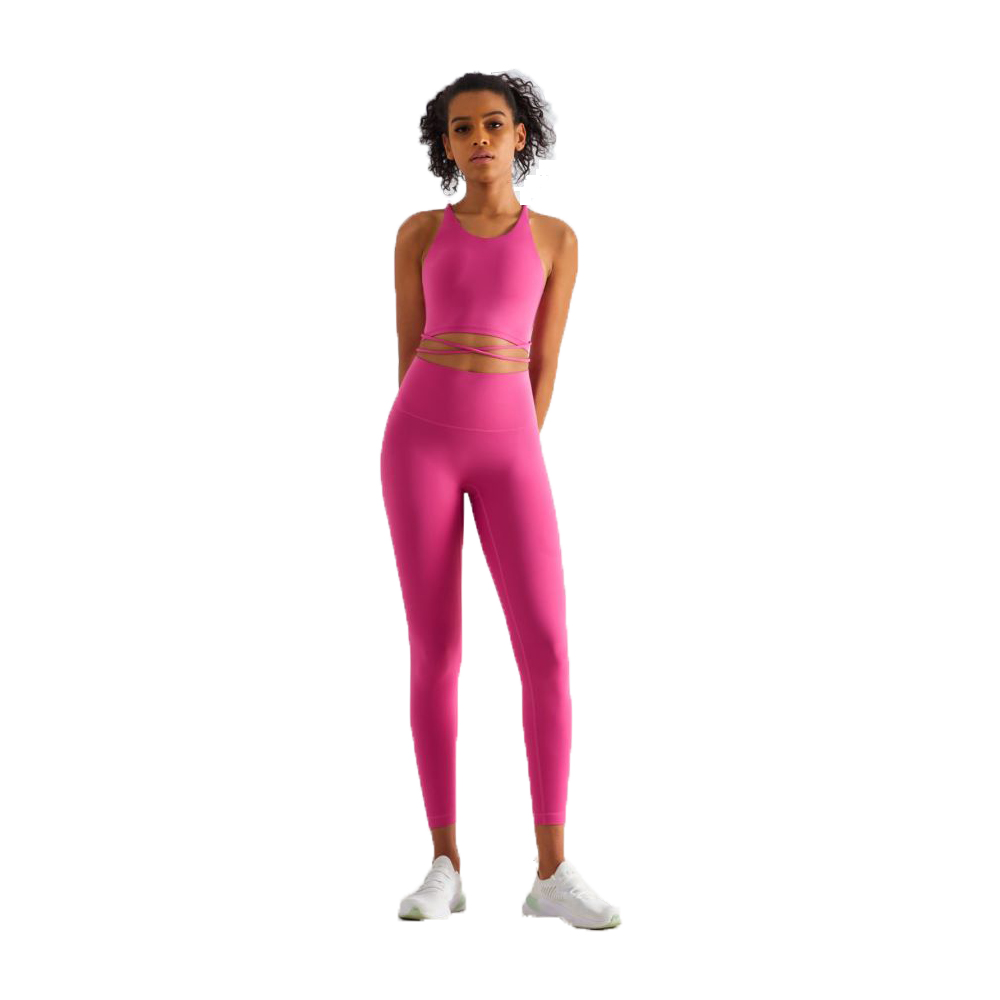 Women's Yoga Leggings High Waist Stretchy Fitness Womens Ninth Sport Pants Nylon T Shape Soft Elastic Push-UP Tight Activewear