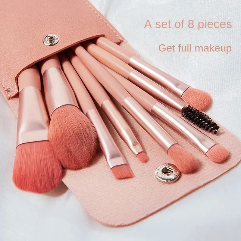 Portable 8Pcs makeup brush set Soft makeup concealer brush powder blusher loose powder brush eye shadow basic brush beauty tool 240715
