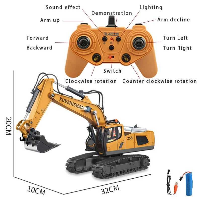 Rc Excavator Forklift Electric Bulldozer Dump Truck 4WD Remote Control Cars Engineering Vehicle Kids Toy for Boys Children GiftsM0715