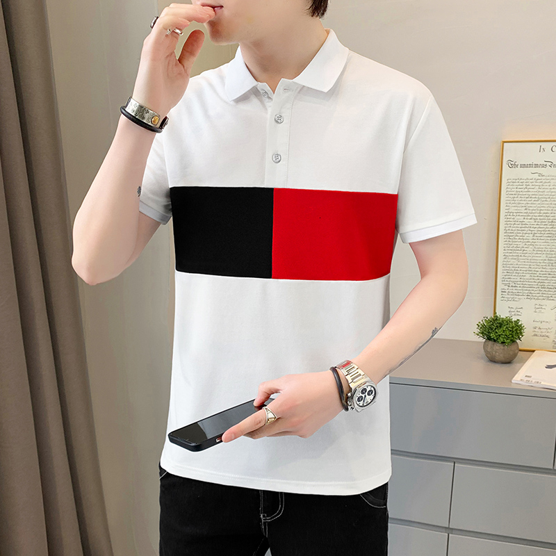 2024 Short Summer POLO Shirt Trendy and Handsome Flip Collar Half sleeved Top Men's