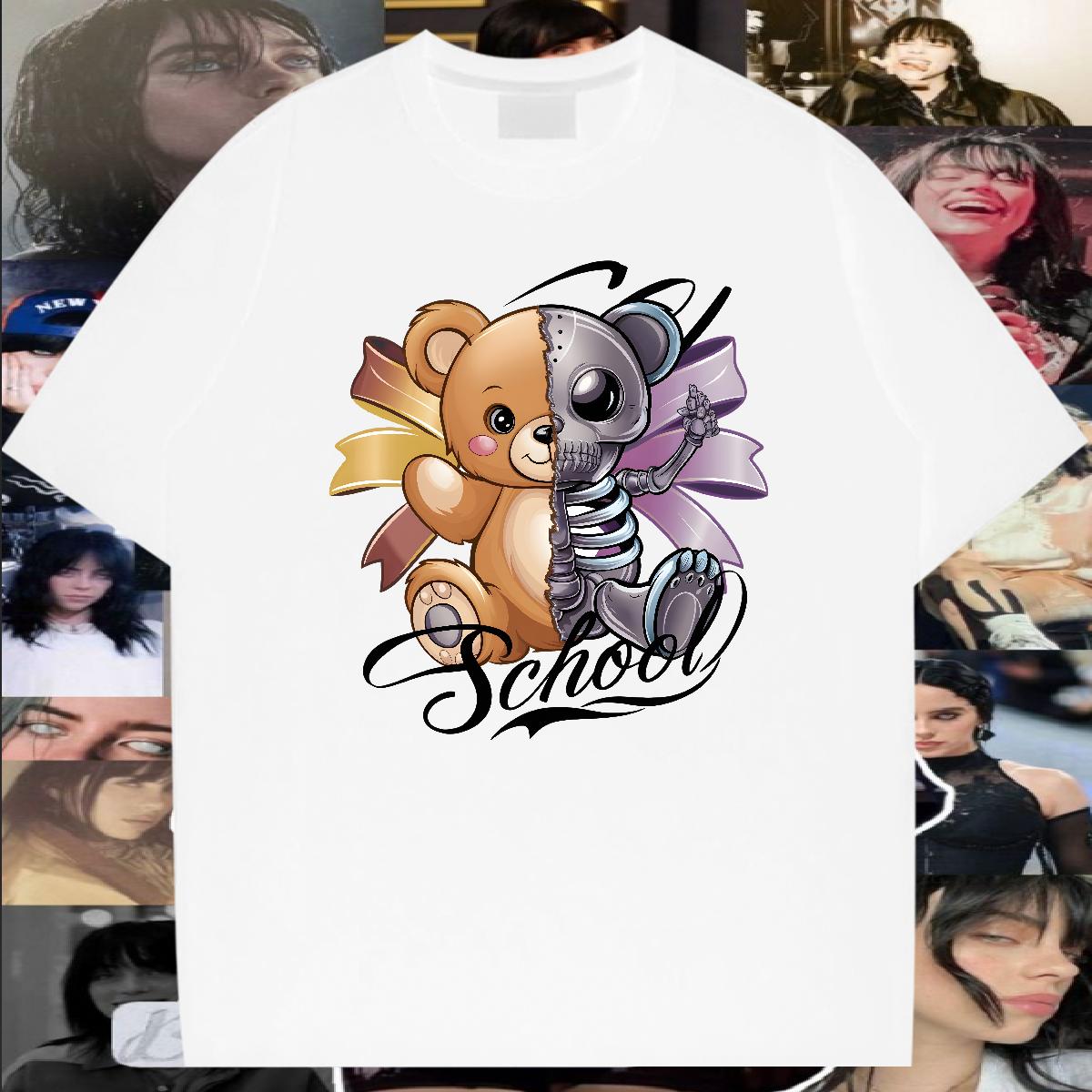 Classic T Shirt For Man bear 100% Cotton 230g Street wear Hip Hop Cotton Breathable Short Sleeve Mens Tshirts Factory Direct DIY Polos