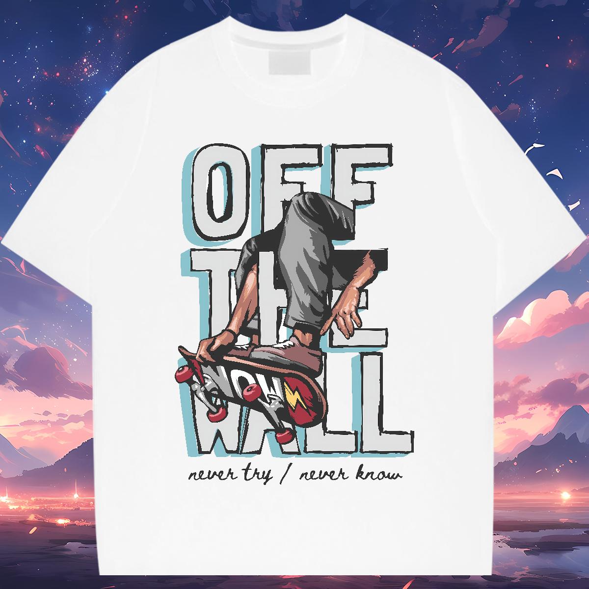 Popular Men Clothes T-Shirt Graffiti Art 100% Cotton 230g Crew Neck Cotton Home Outdoor Men T Shirts Black Oversized 2024 Designer Tops Tees