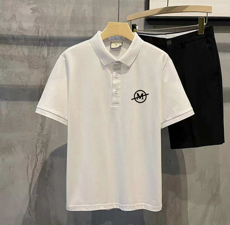 Short sleeved polo shirt summer trendy brand 2024 lapel casual print new T-shirt men's ins top trend