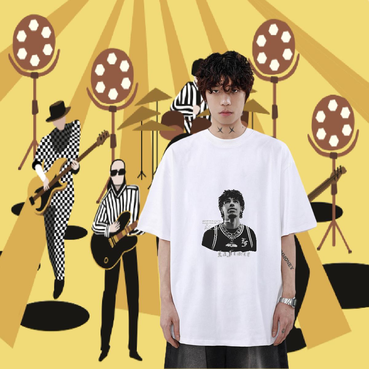 Factory Direct Mens T Shirts Custom Anime Printing Street Men Clothes T-Shirt 180g Cotton Loose Fit