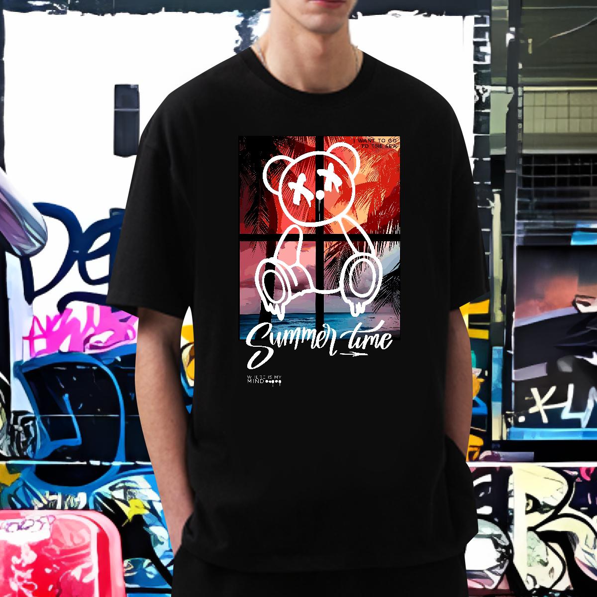 New Arrival Men T Shirts Graffiti Art 230g Cotton Graphic Tshirt for Man Woman Spring Summer Round Neck Short Sleeve High Quality Tops