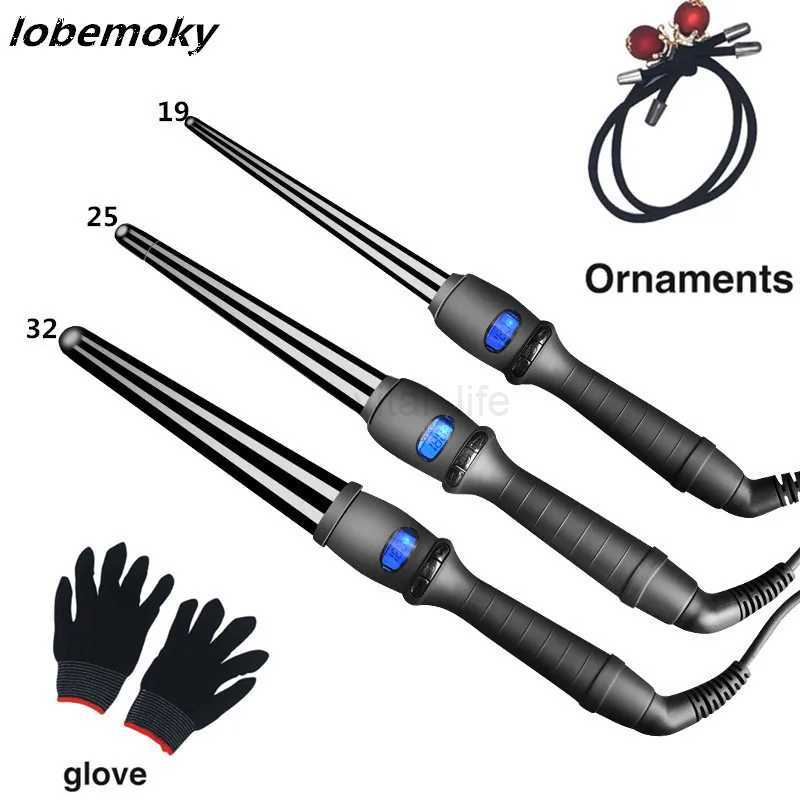 2020 Package sale LCD single cone hair curlers horn head pear electric wave perm rod does not hurt power generation coilCL240716