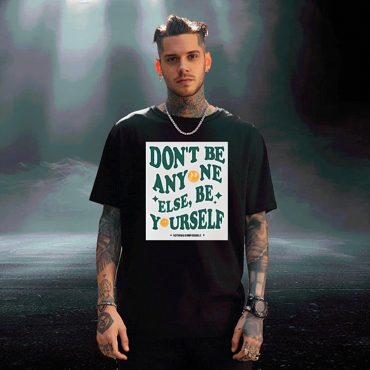 2024 New T-Shirts for Men don't be any one else 100% Cotton 230g Customized Print Men Tshirts Hip Hop Short sleeve Cotton Soft Loose Tees Shirts