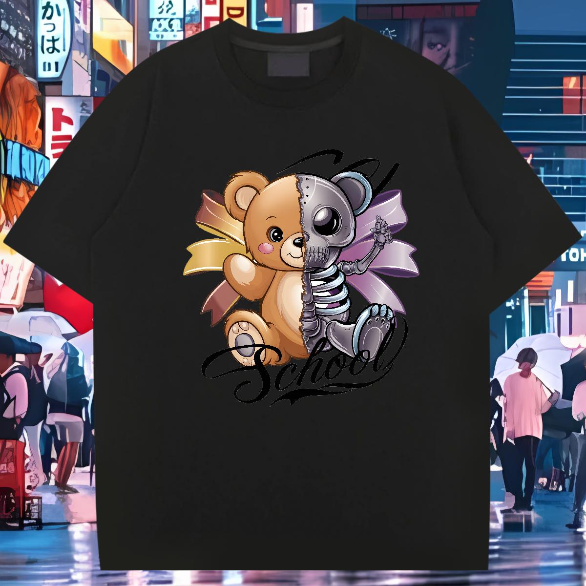 DIY Customized Men T Shirts bear 100% Cotton 230g White Plus Size Mens Tshirts Sport 180g Cotton 5A Tops