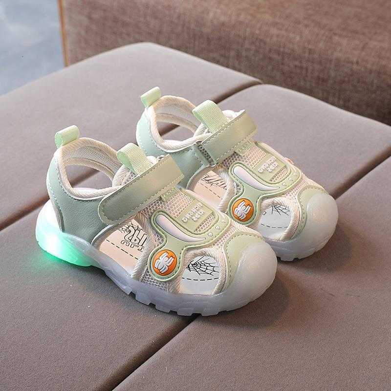 Children Sports Sandals 2024 Spring/Summer New Hollow Net Bread Head Beach Shoes for Boys and Girls Soft Sole Casual Sandals