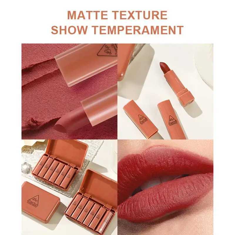 6 Color Matte Velvet Lipstick Set Matte Liquid Lipsticks Set Waterproof Long Lasting Non-Stick Cup Not Fade Nude Color Lip Stick zxx240715