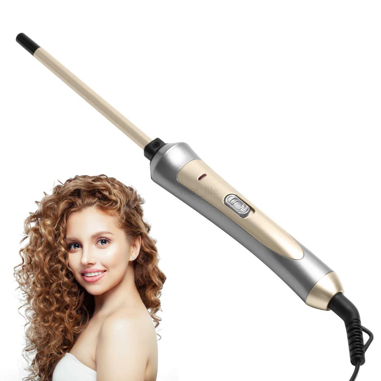 Hair Curler Ceramic 7mm Hair Curling Wand Small Hair Deep Curly Hair Curlers Rollers Curling Iron Rotating 360 DegreeCL240716