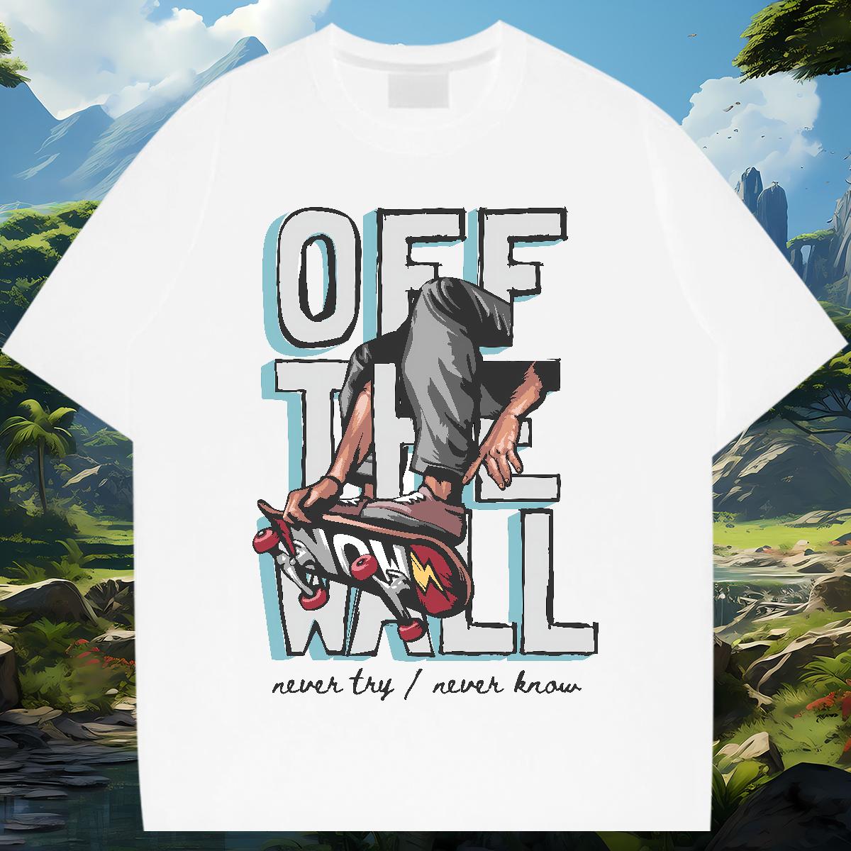 Brand Men Tshirts Graffiti Art 100% Cotton 230g Cotton Breathable Soft Outdoor Men T Shirts DIY Printed New Tops Shirt