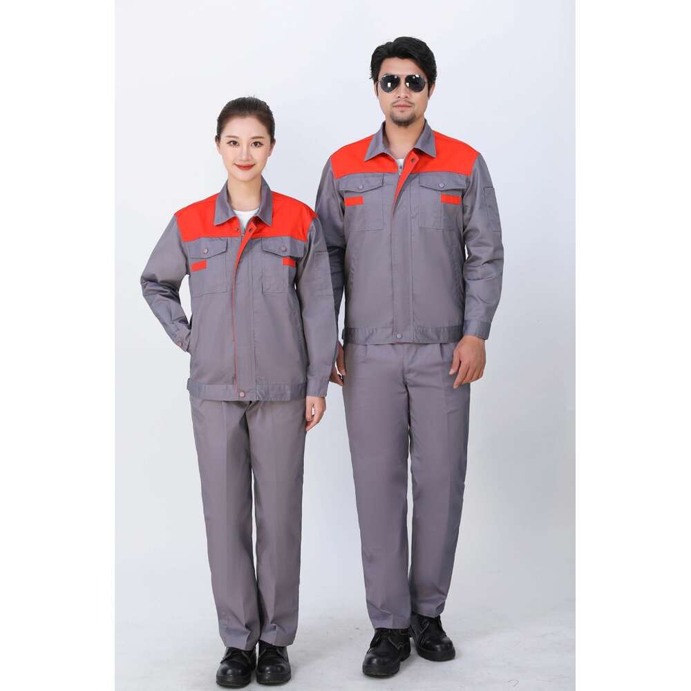 Straight hair dirt resistant set workshop, auto repair, welding, labor protection clothing, men's and women's workwear, embroidered wordsF71