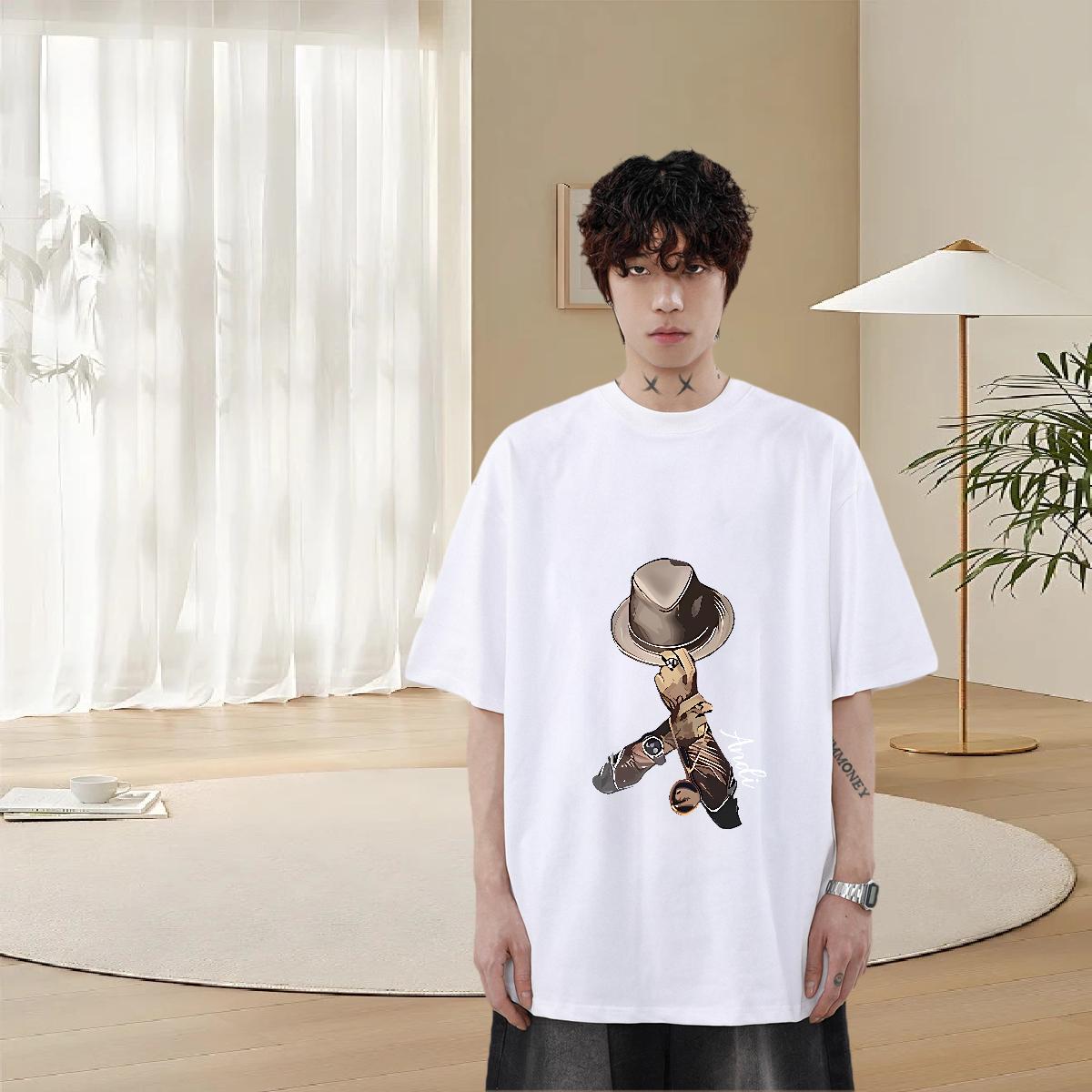 Classic T Shirts Men Hip Hop Street Cotton Breathable Short Sleeve Mens Tshirts DIY Customized Graphic Top Tees