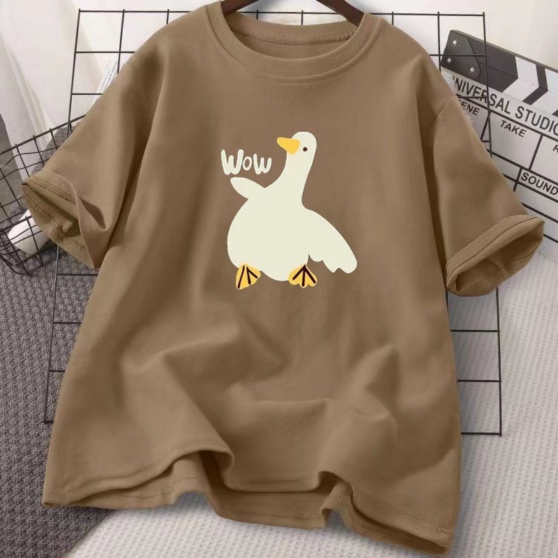 Designer American street print plus size T-shirt short sleeved fashionable round neck loose oversized T-shirt breathable top COD