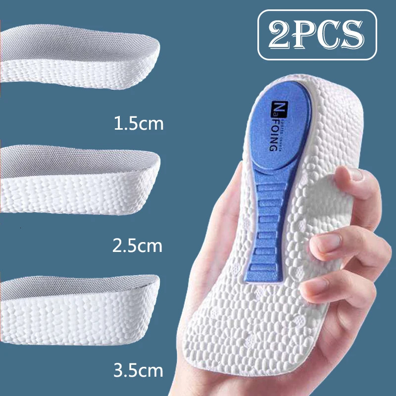 Arch Support Height Increase Insoles Light Weight Soft Elastic Lift for Men Women Shoes Pads Heighten Heel 152535 Cm 240711