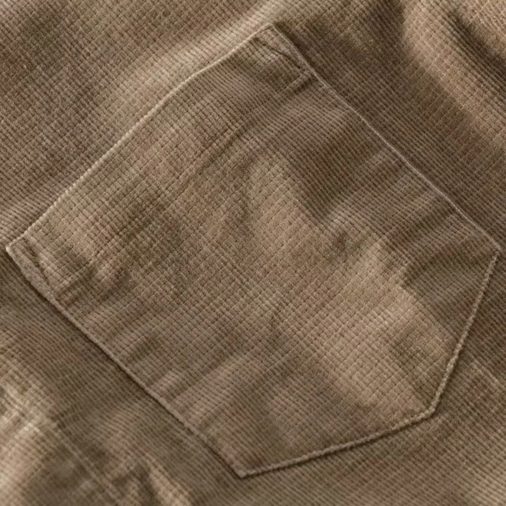 Spring Autumn Style Long Sleeve Casual Trend Corduroy Shirt Men Long Sleeved Retro Small Standing Collar Casual Shirt Men Coat 240710