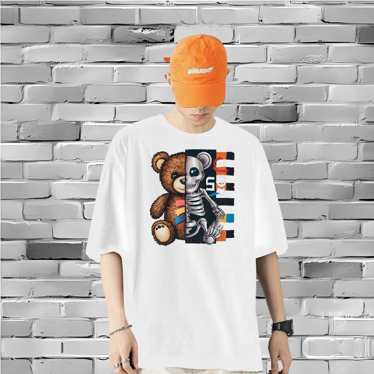 Popular Men T Shirts bear 100% Cotton 230g Spring Summer Breathable Crew Neck Cotton Tshirt for Man Woman Factory Direct DIY Logo Tops