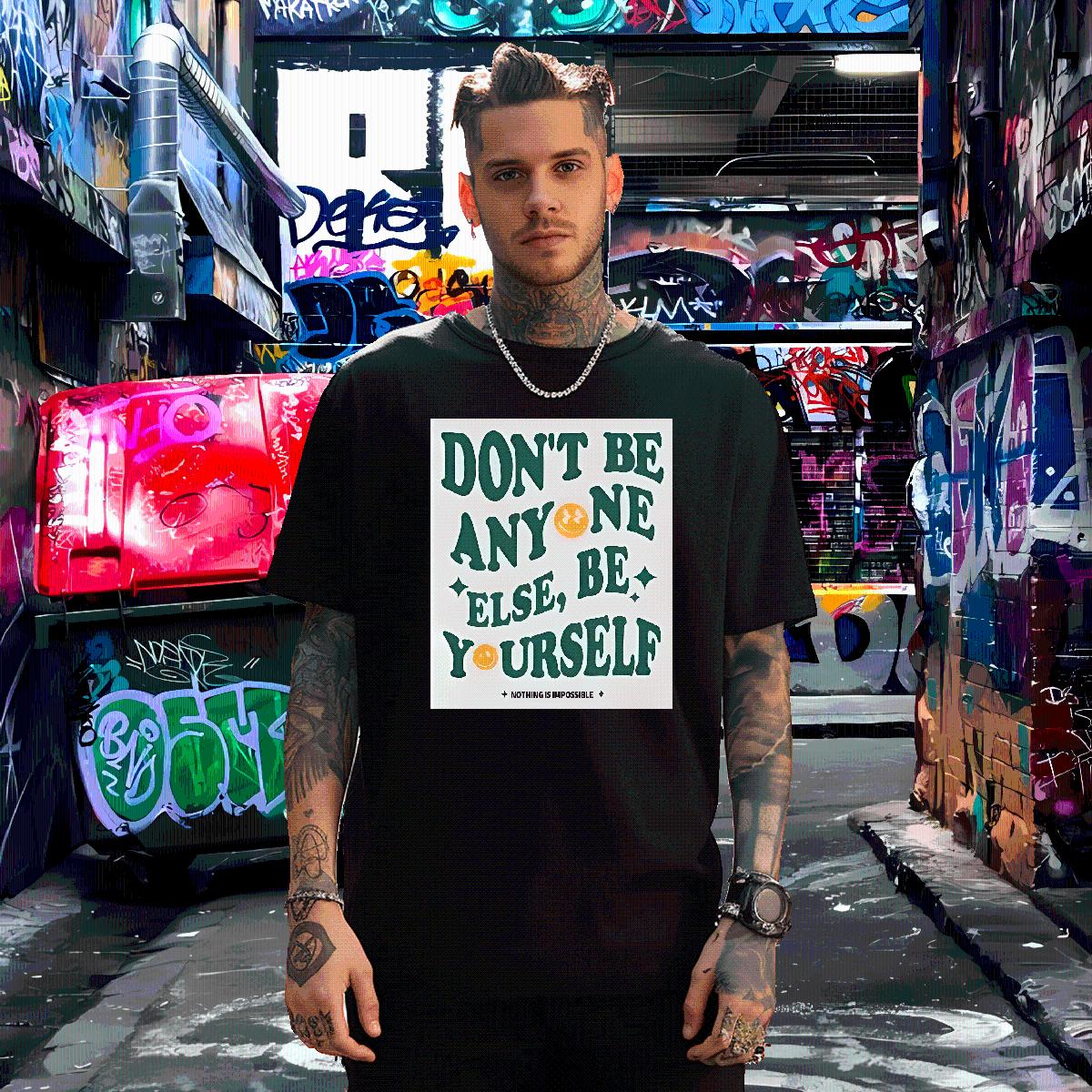 High Quality Mens Tshirts be yourself 100% Cotton 230g O-Neck Short Sleeve Cotton Spring Summer T Shirt For Man Plus Size Custom New Tee Shirt