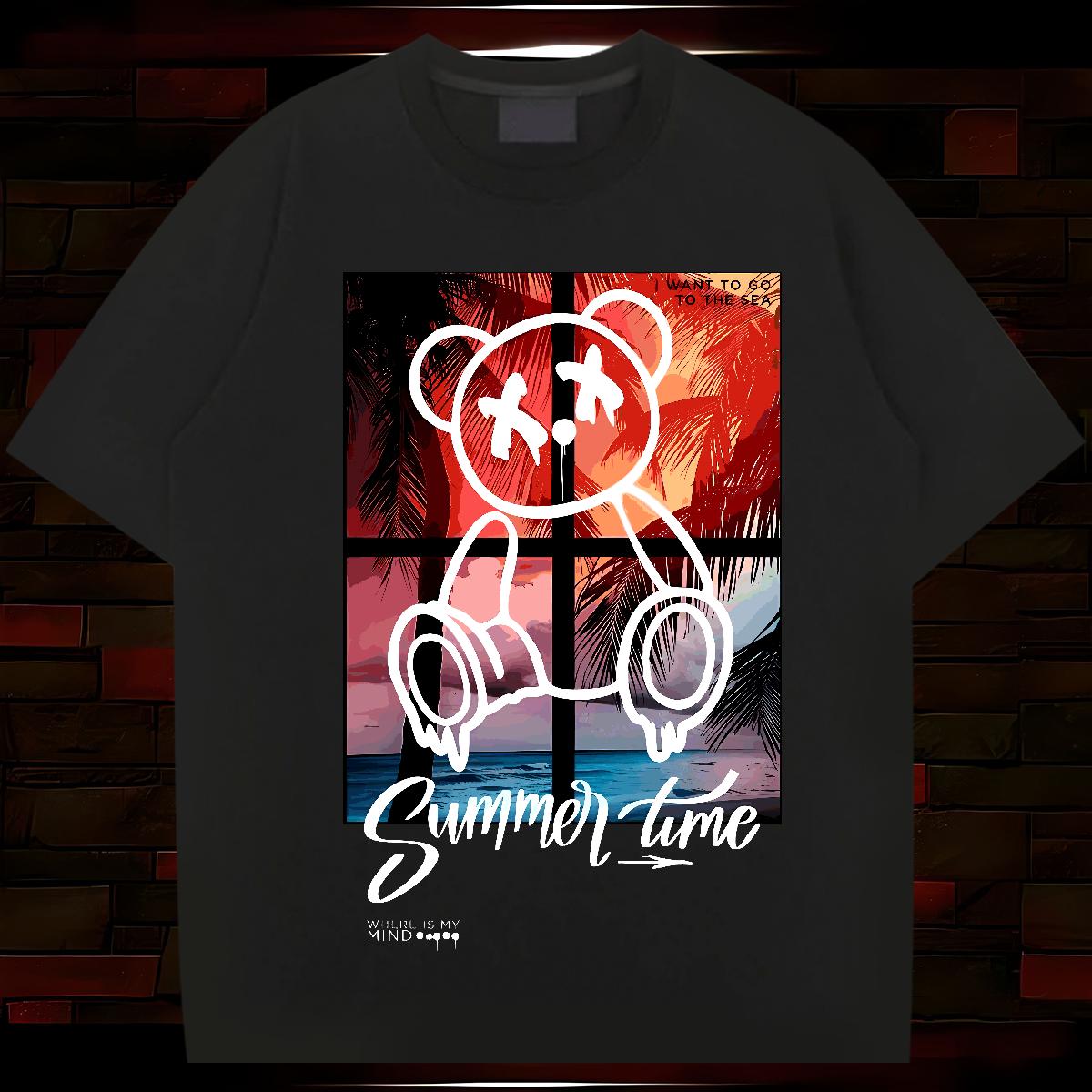 Soft Men Tops Tees Graffiti Art 230g Cotton Breathable Short Sleeve Sport T-Shirts for Men Custom Designer Fashion Tee Shirt