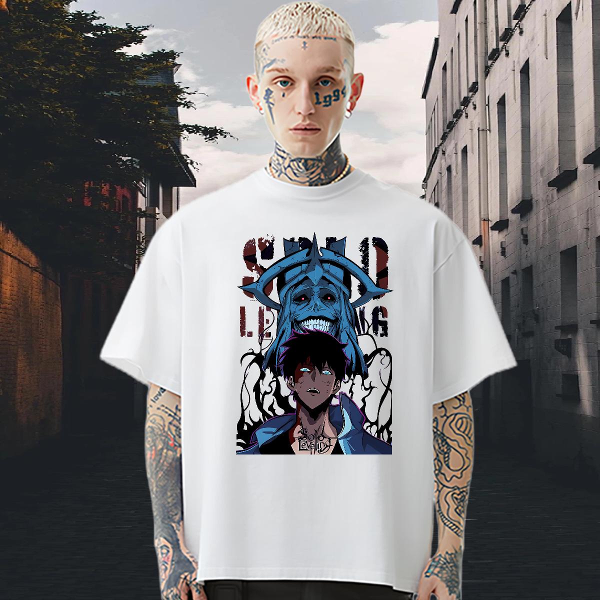 Cool Design Man T Shirts fashion 230g Cotton Hip Hop Street O-Neck Short Sleeve Cotton Couples T Shirts Custom Black White Wear