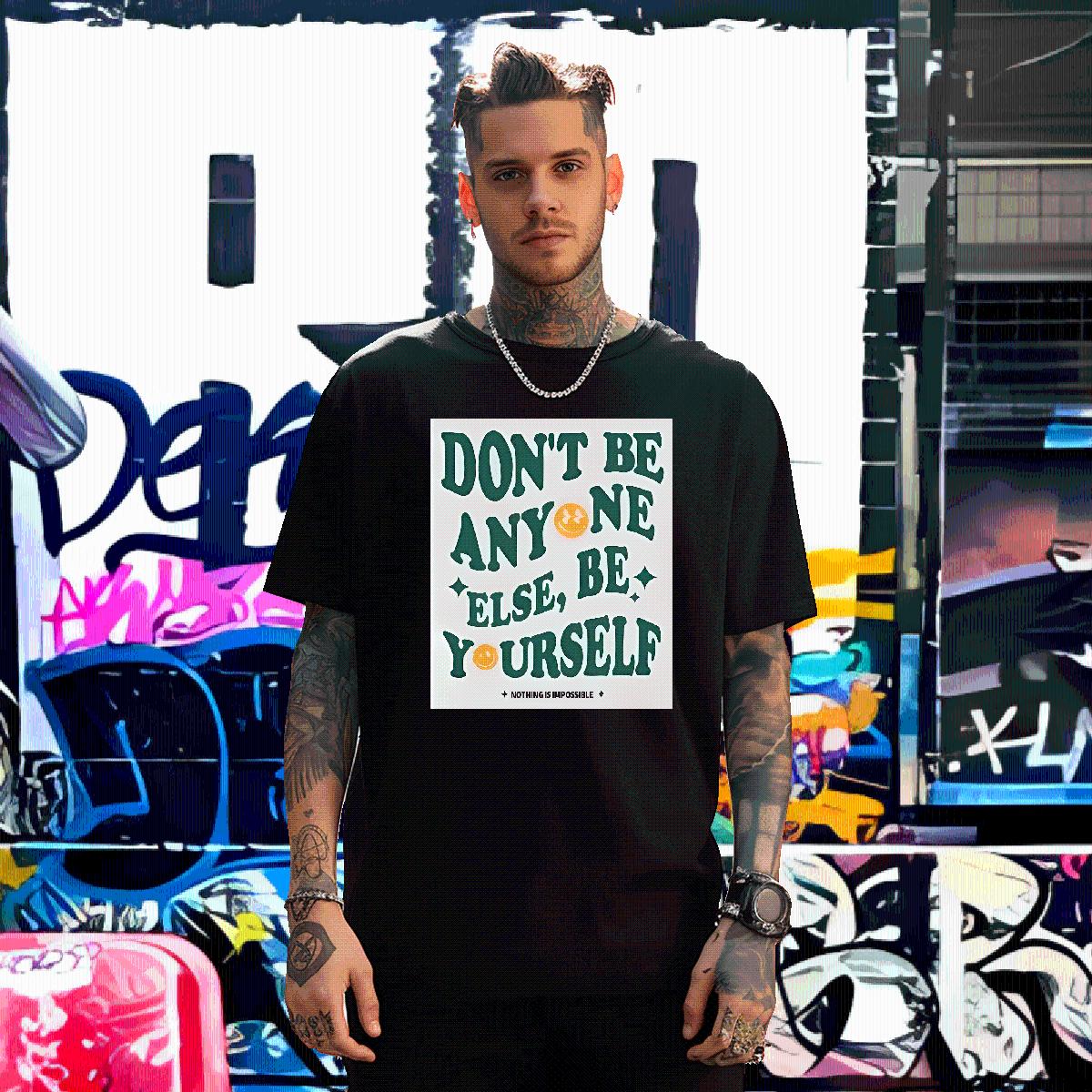 Classic Men Tshirts nothing is impossible 100% Cotton 230g Cotton Breathable Street wear Hip Hop T-Shirts Custom Printing DIY Customized Clothings