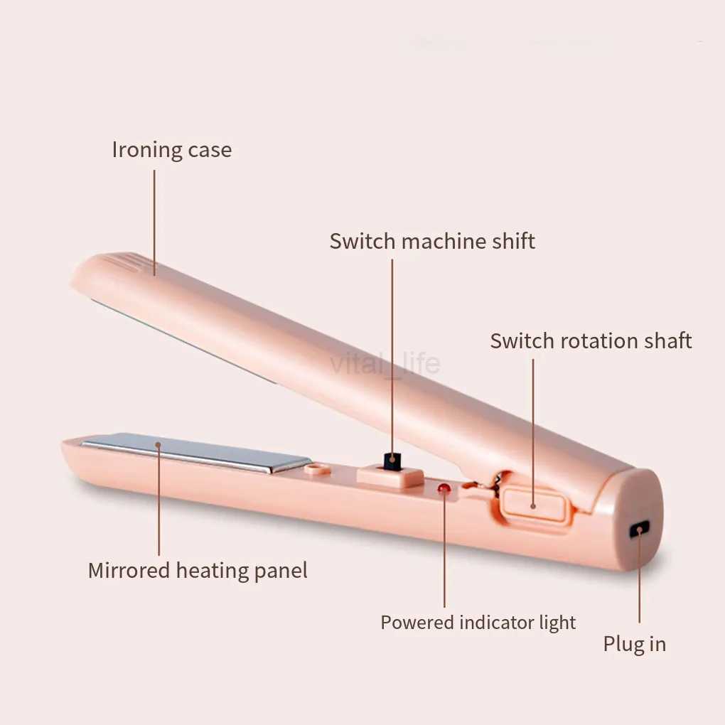 USB Portable Cordless Hair Straightener Curler Easy To All Hair Types USB Rechargeable Curling IronCL240716