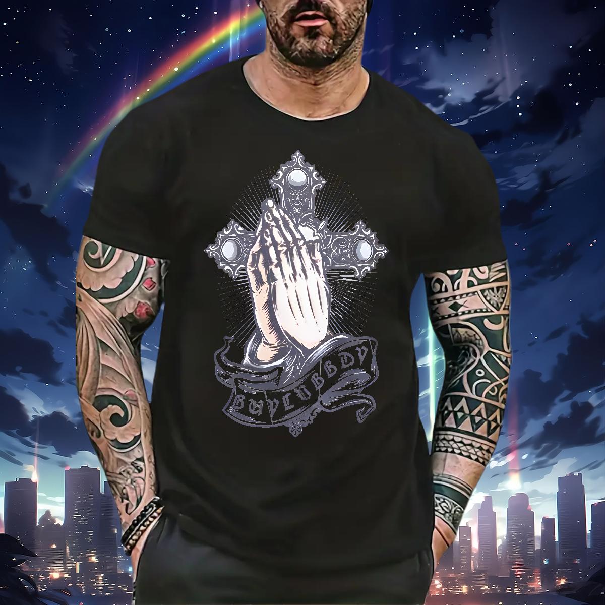 Cool T Shirts Men CY240709131-PR 230g 100% Cotton Daily Wear Crew Neck Cotton Breathable Couples T Shirts Brand Floral Print Polos