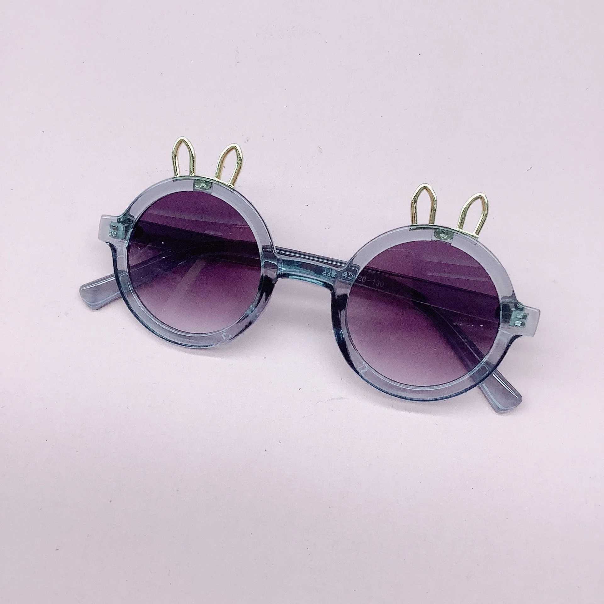 Sunglasses New childrens sunglasses Cute cartoon metal ear sunglasses Anti-ultraviolet sunglasses