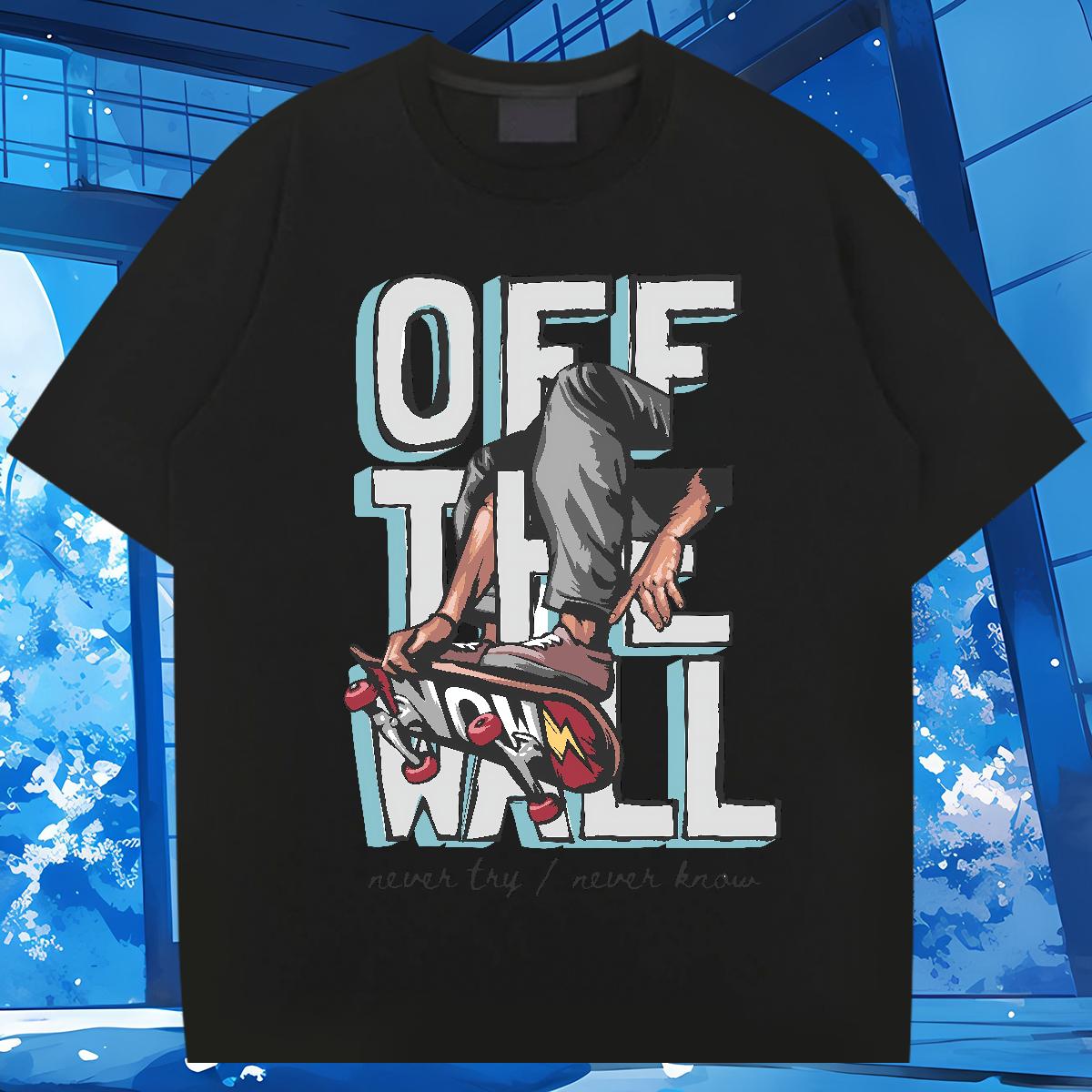 Wholesale Men Clothes T-Shirt Graffiti Art 230g Cotton Breathable Crew Neck Cotton Daily Outfit T-Shirts Anime 2024 New Wear