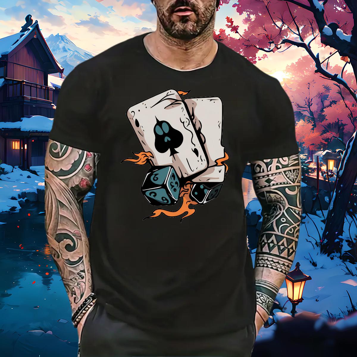 2024 Designer T-Shirts Poker 230g Cotton DIY Street Wear Men Tshirts Breathable Crew Neck Unisex