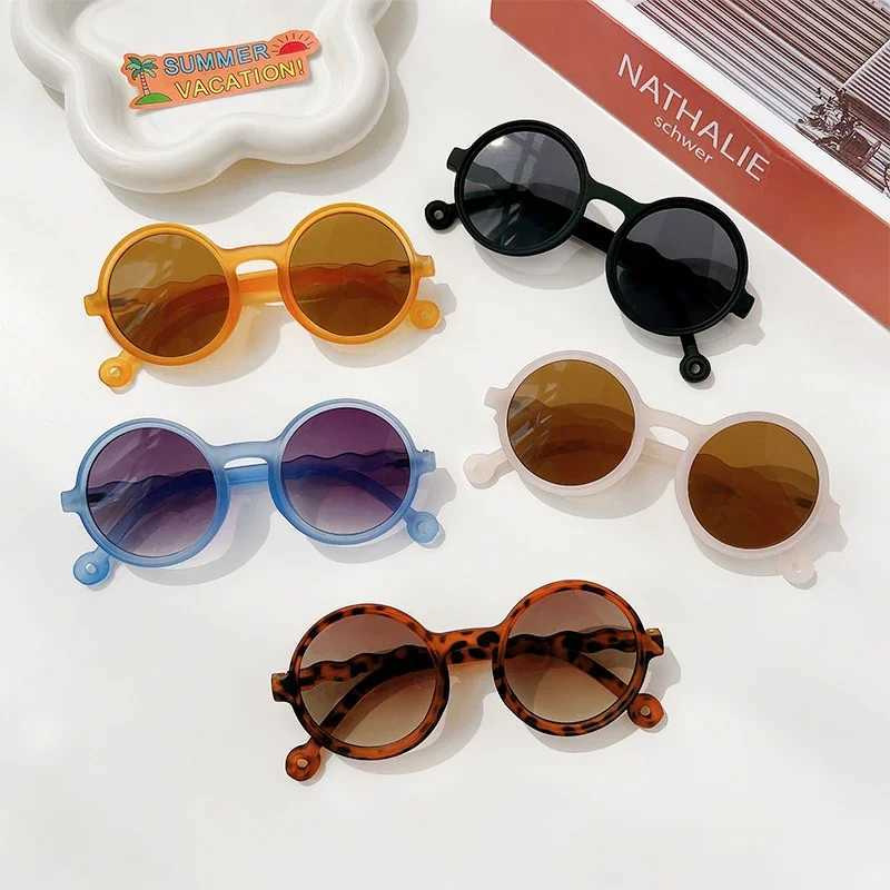 Sunglasses 2023 Childrens Retro Sunglasses Boys Girls Cute Cartoon Double Colors Round Frame Sunglasses UV Protection Classic Kids Glasses