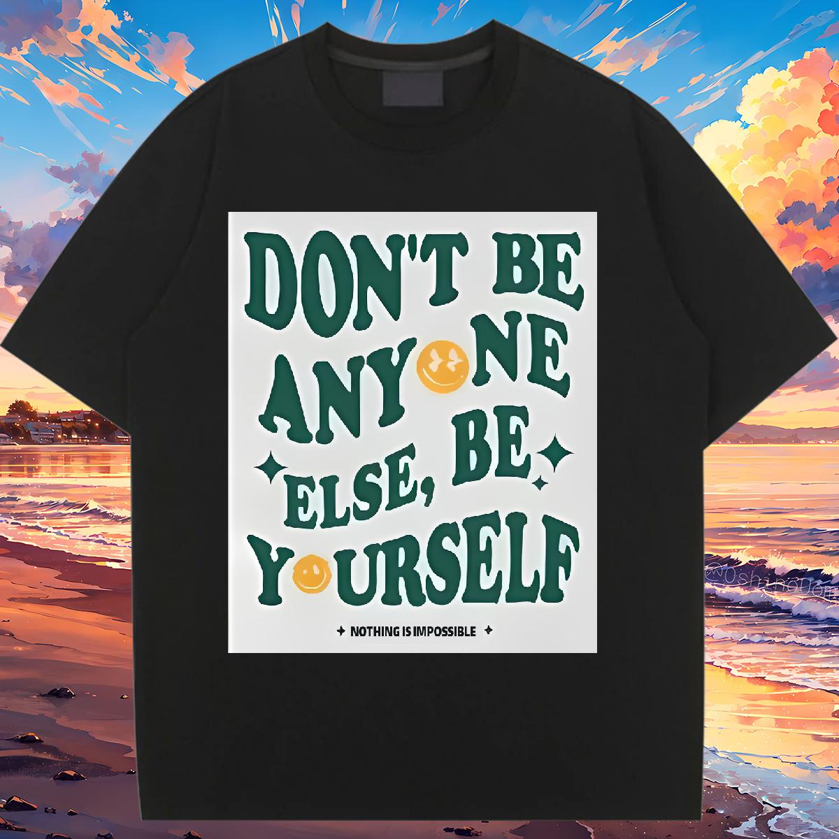 Fashion New Womens T Shirts Short sleeve Cotton Soft nothing is impossible 230g Cotton Daily Wear Unisex Tshirts Plus Size Cartoon 5A Clothes