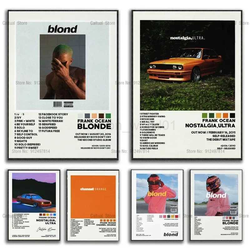 NT1499 Frank Posters Blonde Ocean Nostalgia Ultra Music Album Poster Prints Wall Art Picture Canvas Painting for Home Room DecorX240716