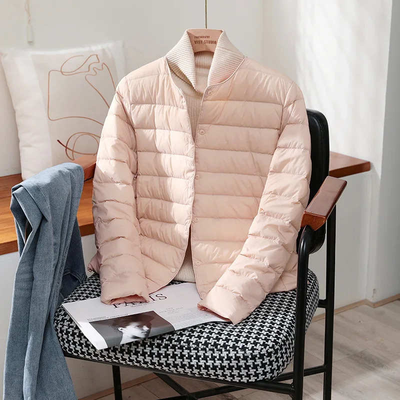 Arrivals Autumn Winter Warm Women White Duck Down Slim Jackets Female Fashion Ultra Lightweight Packable Puffer Coats 240715