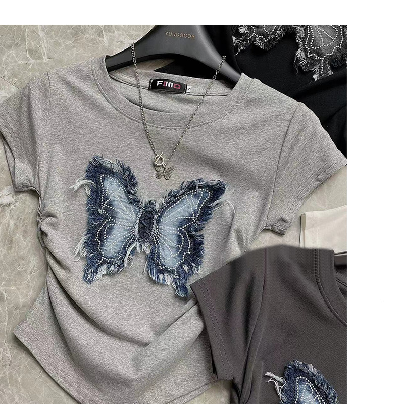 Designer sexy women's short sleeved summer slim fit T-shirt for daily wear, outdoor short sleeved multifunctional top